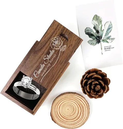 Miniatura 7 de Caja de regalo de madera pequeña personalizada con tapa deslizante, caja USB de recuerdo de madera personalizada con grabado láser con nombre