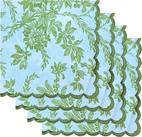Miniatura 20 de Ridhi Juego de 4 servilletas bordadas reutilizables de algodón para bodas, fiestas, regalo diario para primavera, Pascua, San Valentín