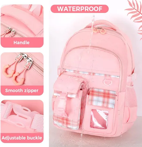 Miniatura 5 de Linda mochila kawaii para adolescentes y niñas, mochila kawaii para estudiantes de escuela primaria, escuela secundaria, mochila de viaje estética