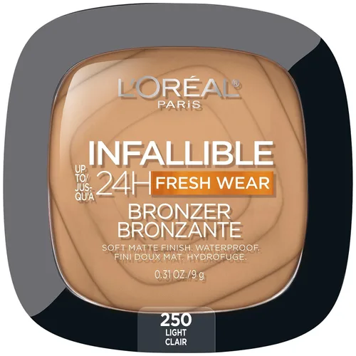 Miniatura 9 de L'Oreal Paris Infallible Fresh Wear - Bronceador suave mate de larga duración hasta 24 horas. Resistente al agua, al calor, a la transferencia, a