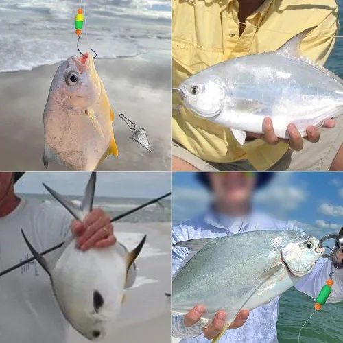 Miniatura 6 de Aparejos Pompano para Pesca de Surf en Agua Salada con Gancho de Doble Círculo y Espacio Amplio - Juego de 6 Accesorios de Pesca de Surf Paquete