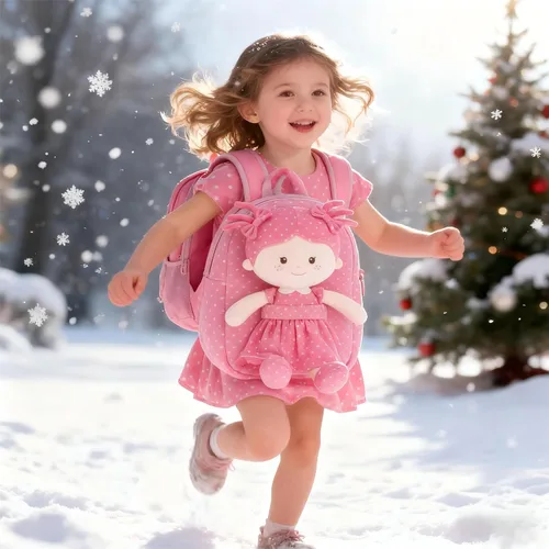 Miniatura 4 de Onetoo Mochila para niños pequeños, regalos de regreso a clases, mochilas para niñas y niños con muñecas de bebé ligeras y suaves en vestido