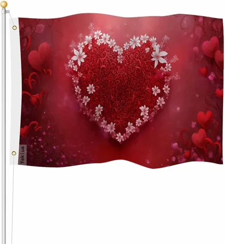 Miniatura 9 de Yekiua Bandera de huevos de Pascua 3 x 5 para exteriores, hierba verde, tulipanes, mariposas, mariquitas, banderas de doble cara, para todo