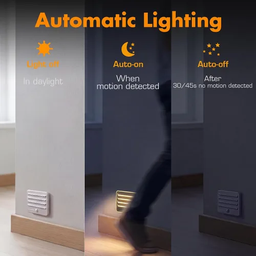 Miniatura 3 de EverBrite Luces nocturnas con sensor de movimiento, luz LED suave y cálida, funciona con pilas, luz nocturna autoadhesiva para dormitorio, baño