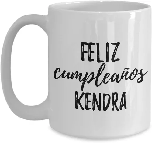 Miniatura 9 de Feliz Cumpleanos Kendra Mug Spanish Happy Birthday Personalized Name Gift Coffee Tea Cup 11 oz