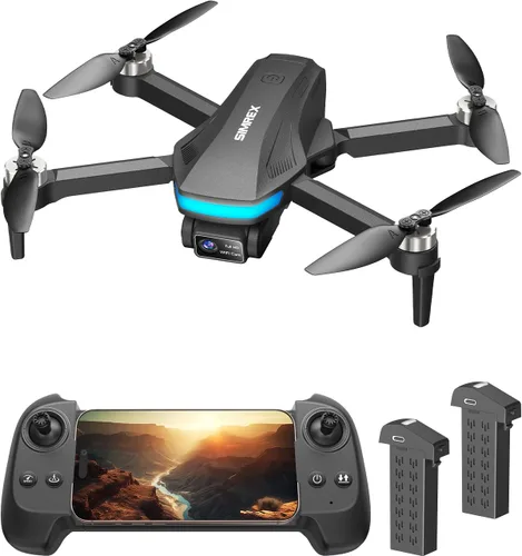 SIMREX GPS Drone with 4K Camera for Adults , Brushless Motor Drones for Beginners ,5G WiFi FPV Foldable, Auto Return , Optical Flow & Altitude