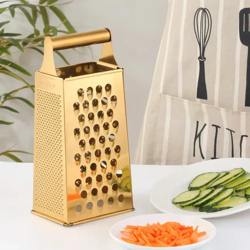 Miniatura 2 de Rallador de caja de 4 lados para cocina, rallador de queso de acero inoxidable con asa, cortador de verduras multifunción para queso, jengibre