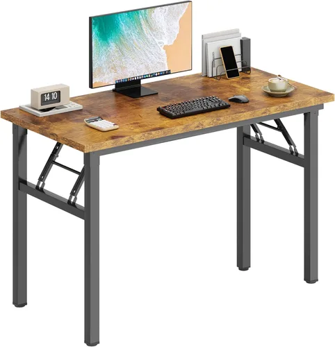 Miniatura 29 de DlandHome - Mesa plegable para computadora de 47 pulgadas, escritorio portátil, mesa de actividades, mesa de conferencias, escritorio de oficina