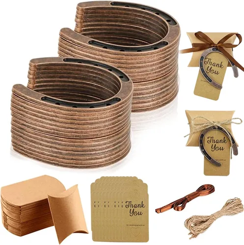 20 cajas de recuerdos de boda para fiesta de herradura de la suerte, zapatos de caballo para decoraciones de fiesta de vaquero occidental, caja de