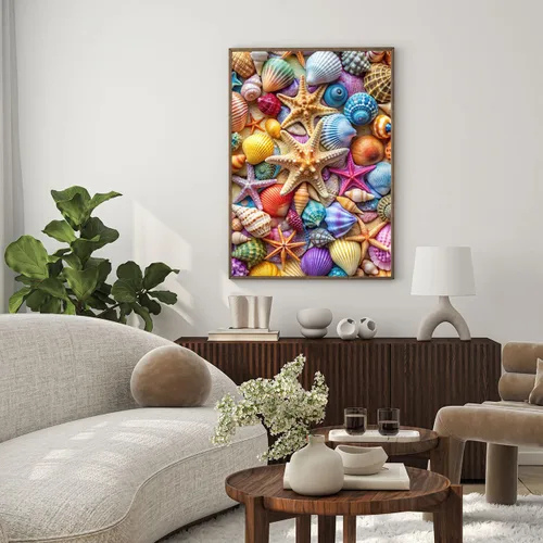 Miniatura 2 de Rompecabezas para adultos de 1000 piezas, coloridos conchas y estrellas de mar, rompecabezas de 1000 piezas para adultos con letra en la parte