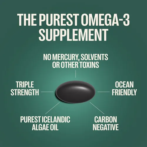 Miniatura 4 de Orlo Suplemento DHA de 1000 mg – 3 veces absorción natural islandés nórdico omega 3 DHA y EPA para apoyo cerebral y ocular – Alternativa de aceite