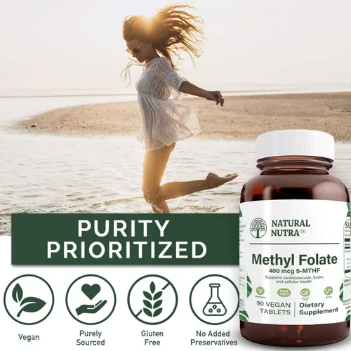 Miniatura 4 de Natural Nutra Activo Metil Folato Suplemento con Quatrefolic, L-5-MTHF, Apoya el Sistema Inmunológico, Apoya la Salud del Cerebro, Salud