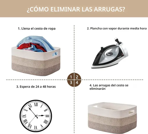 Miniatura 7 de OIAHOMY Cesta de manta súper grande de 108L, 25 x 16 x 16 pulgadas (108 litros), cestas tejidas rectangulares para almacenamiento, canasta de cuerda
