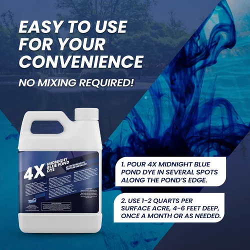 Miniatura 5 de Tinte azul medianoche para estanque de 32 onzas, tinte concentrado de estanque azul, Aquashade de aspecto natural oscuro para hermosa agua del lago