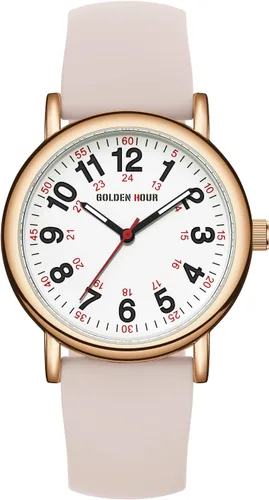Miniatura 2 de GOLDEN HOUR - Reloj de enfermera impermeable para profesionales médicos, estudiantes, mujeres y hombres, esfera luminosa de fácil lectura, 24 horas