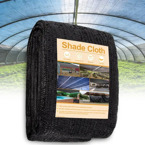 SPORTYOUTH Paño de sombra, cubierta de protección solar 40% negra para jardín, lona de malla de 6 x 20 pies con ojales, resistente a los rayos UV,