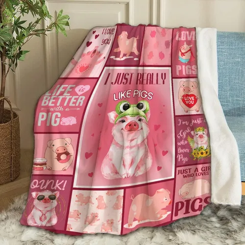 Miniatura 16 de Manta de bebé con diseño de cerdo lindo, acogedora y suave, para niños, niñas, recién nacidos, regalos de cumpleaños de Navidad, 40 x 30 pulgadas