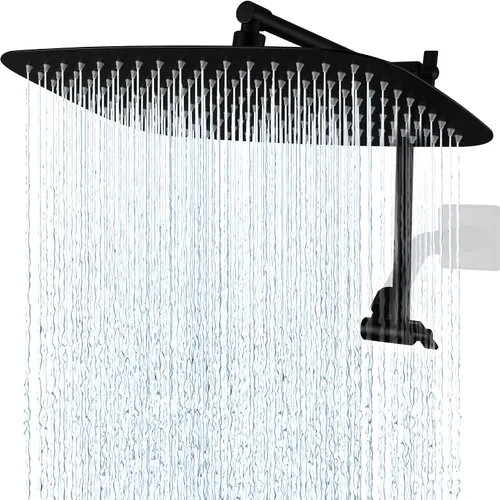 Miniatura 10 de G-Promise Regadera de lluvia de metal de 12 pulgadas con brazo de extensión ajustable de 15 pulgadas, cabezal de ducha de lluvia de alta presión