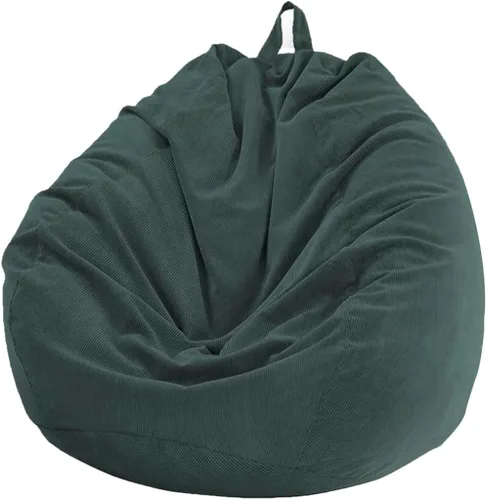 Miniatura 12 de Lukery Puf para adultos (sin relleno), funda de puf de color sólido, puf de pana, cómodo puf perezoso, almacenamiento de animales de peluche
