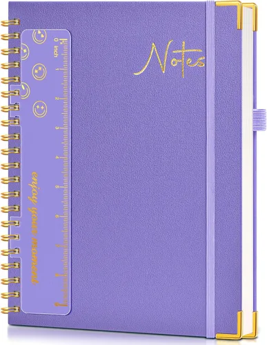 Miniatura 8 de Cuaderno en espiral de tapa dura de 8.5 x 11 pulgadas, cuadernos A4 grandes y bonitos para mujeres y hombres, cuaderno rayado a rayas