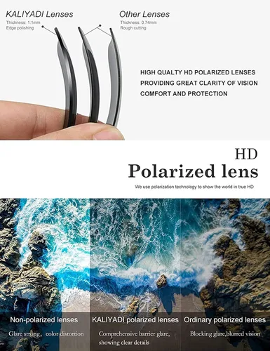 Miniatura 5 de KALIYADI - Lentes de sol polarizados unisex, acabado mate, lentes de espejo de color, bloqueo ultravioleta (paquete de 3unidades)