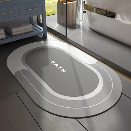Miniatura 19 de MontVoo Alfombra de baño antideslizante, de secado rápido, resistente a las manchas para el suelo del baño, alfombra de ducha de fácil cuidado