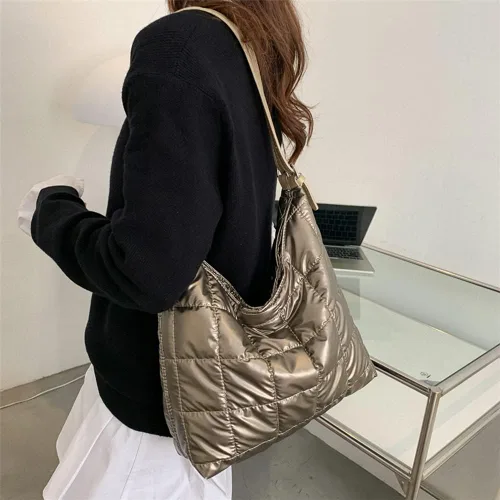 Miniatura 2 de Bolso de mano acolchado para mujer, bolso grande hinchado, bolso de mano acolchado, bolsos cruzados para viajes, compras