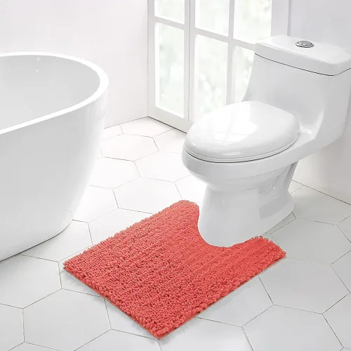 Miniatura 301 de Walensee Alfombra de baño antideslizante (24x17 pulgadas, rosa polvoriento) absorbente de agua, súper suave, lanuda de felpilla, lavable a máquina