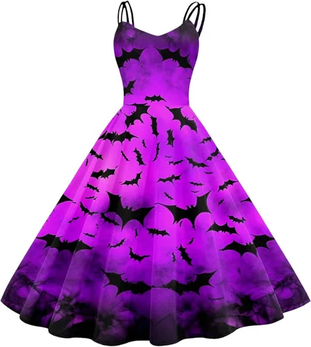 Vestido largo gótico vintage con estampado a cuadros para mujer, cuello redondo, manga corta, talla grande, vestido largo