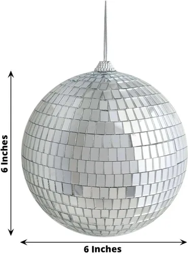 Miniatura 3 de Efavormart - 4 piezas de espejo de cristal Groovy de 6 pulgadas, decoración de fiesta de discoteca para bodas, eventos, fiestas de cumpleaños Plata
