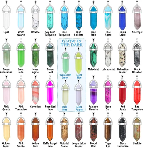 Miniatura 6 de ROADPLUM 40 piezas Colgantes de cristal curativos