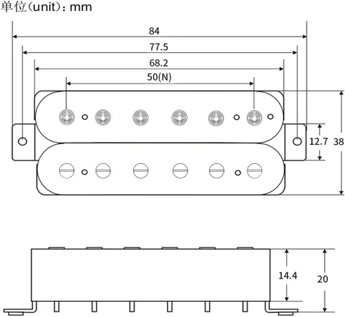 Miniatura 4 de FLEOR Pastillas de guitarra eléctrica Humbucker Cuello Alnico 5 Negras