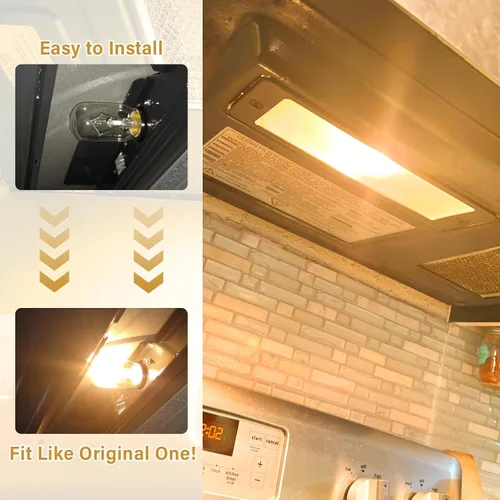 Miniatura 3 de Bombilla para horno microondas Whirlpool, compatible con Whirlpool Maytag GE Amana Over The Range Hood Microondas, base regulable 125V 40W E17, luz