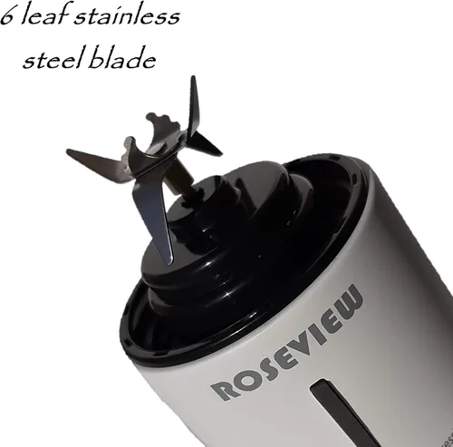 Miniatura 4 de Batidora portátil ROSEVIEW Botella de vidrio recargable por USB, mini batidos de hielo de mano, exprimidor de mezcla de 2 velocidades, Inalámbrico