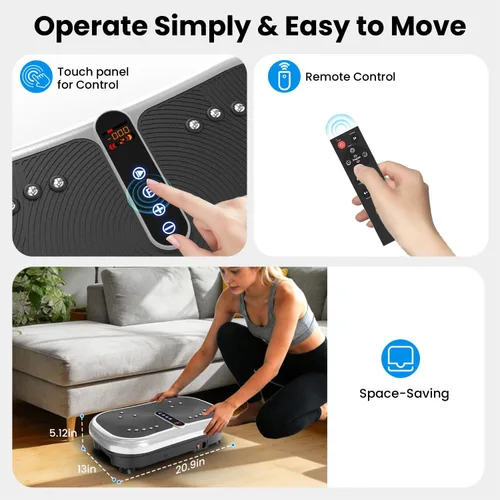 Miniatura 8 de AXV Vibration Plate Exercise Machine Whole Body Workout Music Vibrate Fitness Platform Lymphatic Drainage Machine for Weight Loss Shaping Toning
