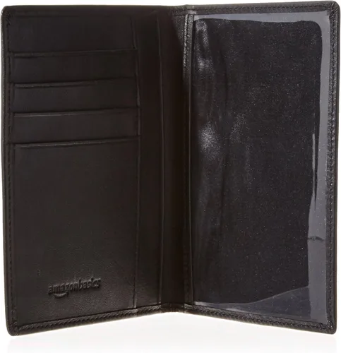 Miniatura 6 de Tienda Basics Cartera de cuero con bloqueo RFID para pasaporte - 6 x 4 pulgadas, Negro -, Cartera de cuero con bloqueo RFID para pasaporte