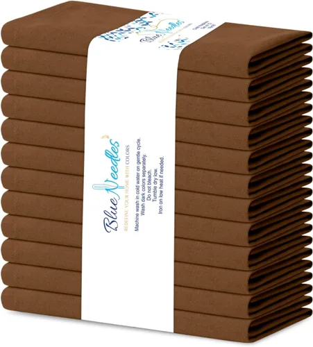 Miniatura 40 de Blue Needles - Juego de 12 servilletas de tela sólidas azul marino 100% algodón, servilletas de cena de 45 x 45 centímetros - Suave, reutilizable