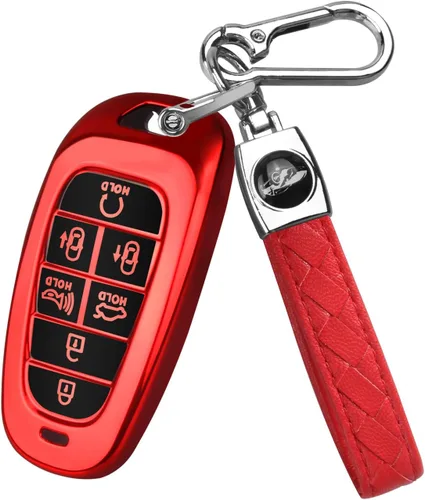 Miniatura 9 de MILD EAST Funda protectora para llavero Hyundai Sonata Santa Fe Tucson TPU para 7 botones 2023 2022 2021 2020 A:Verde