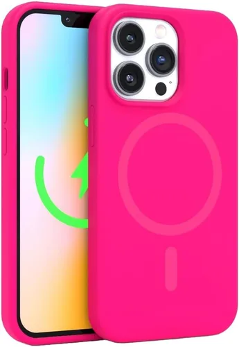 Miniatura 14 de FELONY CASE Funda de silicona verde neón para iPhone 12 Pro Max Silicona líquida con forro de microfibra antiarañazos, funda protectora a prueba