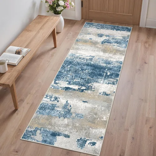 Miniatura 18 de GENIMO Alfombra antideslizante de 2 x 6 pies, lavable para pasillos de cocina, alfombras de cocina modernas abstractas, alfombra ligera de pelo bajo