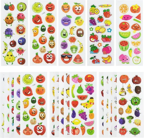 Miniatura 12 de 24 hojas (más de 400 unidades), calcomanías hinchadas en 3D de animales para niños pequeños, hojas de calcomanías preescolares a granel
