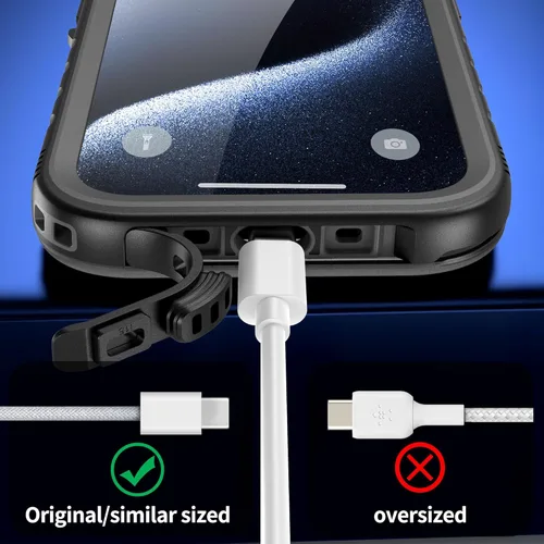 Miniatura 9 de SPORTLINK Funda para iPhone 15 Pro Max, IP68 resistente al agua, protección militar, cuerpo completo, resistente, a prueba de golpes, sellado 360, a