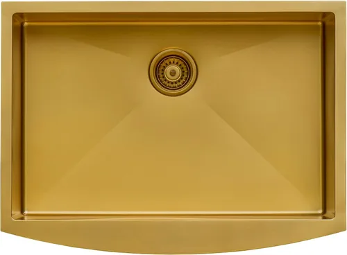 Miniatura 5 de Ruvati RVH9733GG - Fregadero de cocina estilo casa de campo con delantal frontal de 33 pulgadas, tono latón, cuenco individual de acero inoxidable