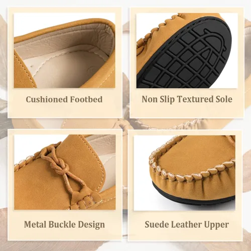 Miniatura 4 de CENCIRILY Mocasines para niños y niñas suaves sin cordones para vestir Oxford zapatos planos casuales para barco uniforme escolar mocasines