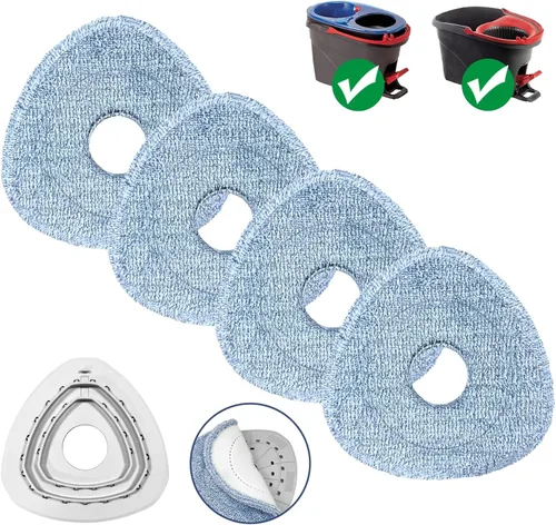 Miniatura 8 de Repuesto de cabezal de trapeador, 3 unidades de repuesto de fregona giratoria compatible con el sistema O Cedar Easywring de 1 tanque, gran poder