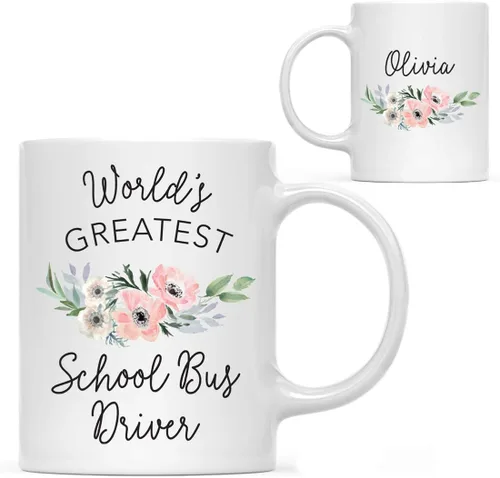 Miniatura 11 de Andaz Press Taza de café personalizada de 11 onzas, taza ejecutiva de relaciones públicas más grande del mundo, flor de anémona rosa, 1 paquete