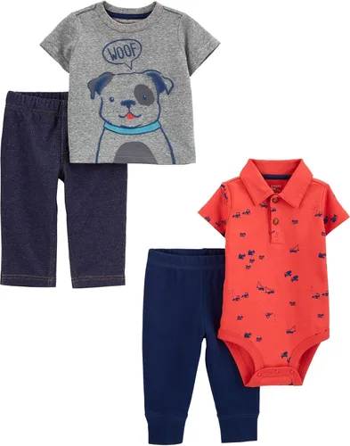 Miniatura 2 de Simple Joys by Carters conjunto de enterito y pantalón para niño 4 piezas