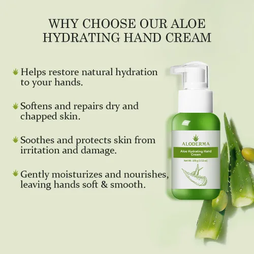 Miniatura 2 de Aloderma Crema hidratante de manos de aloe, tamaño de viaje de 3.5 onzas, crema de manos suave no grasa para manos secas y agrietadas, loción ligera