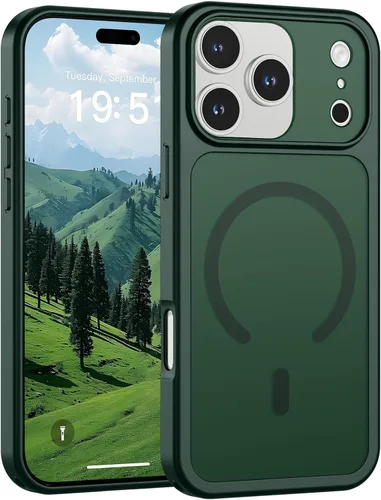 Miniatura 74 de SUPFINE Funda magnética para iPhone 11 Pro Max (compatible con MagSafe) (protección contra caídas de grado militar), delgada, translúcida mate, a