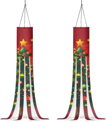 Miniatura 22 de Mummy Windsock - Calcetines de viento suaves e impermeables con bandera de Halloween, 2 piezas, lavables a máquina, secado rápido, bandera colgante